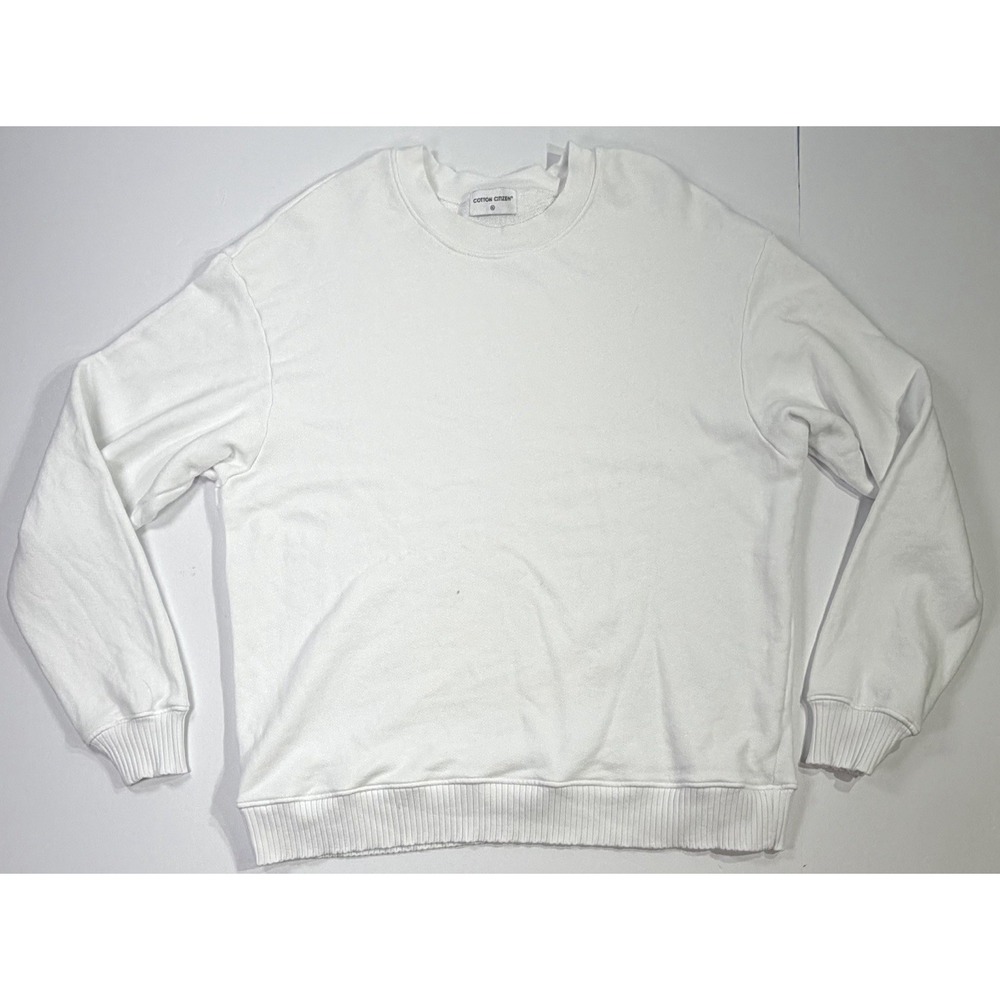 Cotton Citizen White Crewneck Sweatshirt Pullover Men's XL Minimalist
